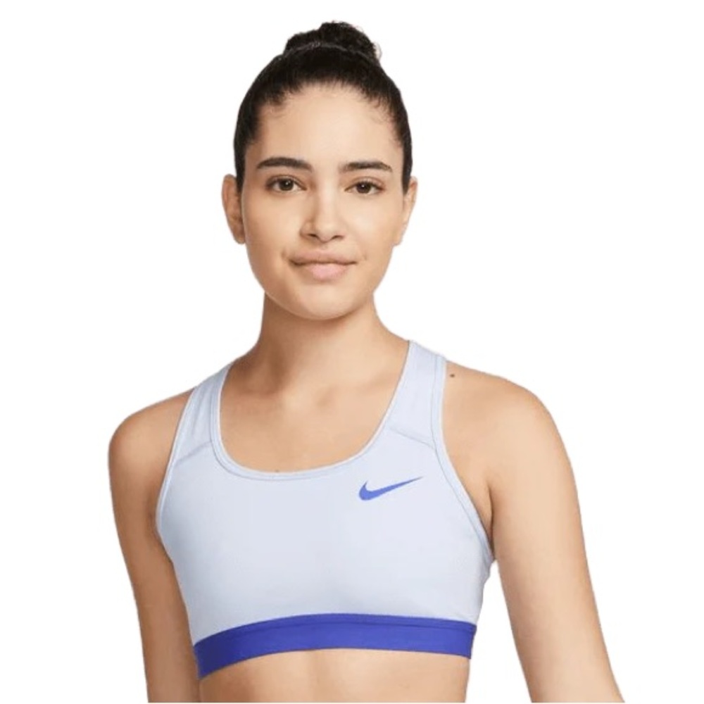 Nike Women's Light Blue and Royal Blue Sports Bra